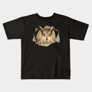Great Horned Owl Lover Funny Bird Graphic Kids T-Shirt